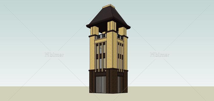 草原风格塔楼(74987)su模型下载
