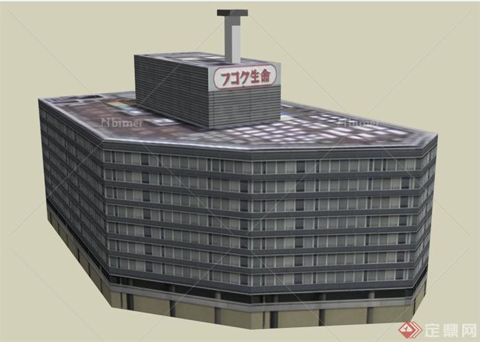 日本某保险公司大楼建筑设计SU模型