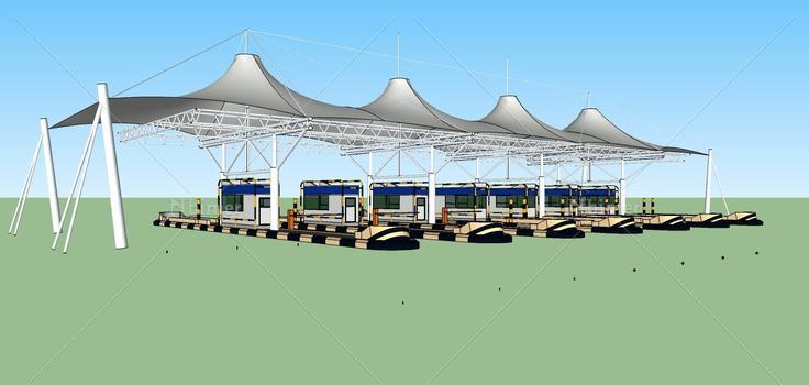 高速路收费站(76576)su模型下载