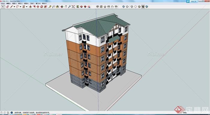 某个小型住宅楼建筑设计SU模型