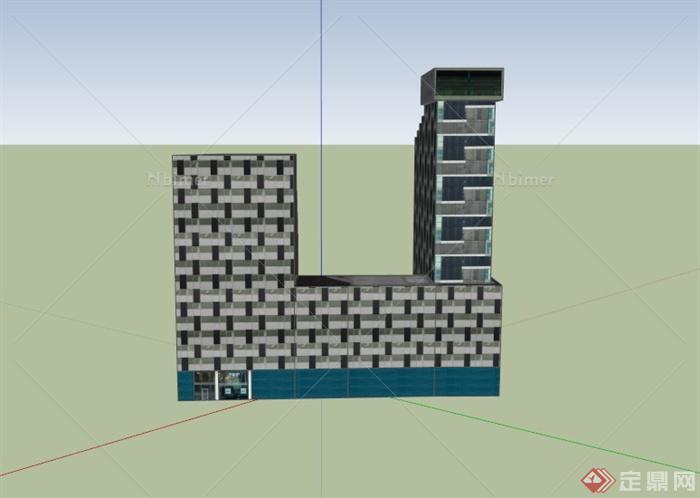 现代某学校科技楼建筑设计SU模型