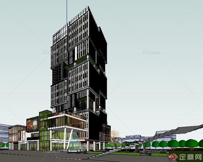 某现代购物中心建筑设计SU模型