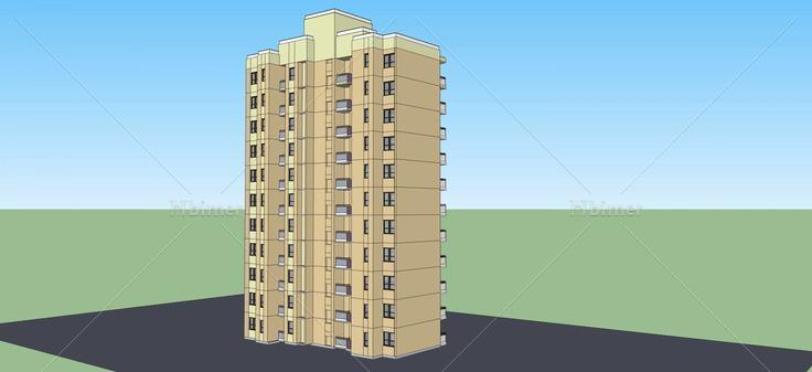 现代高层住宅(55804)su模型下载