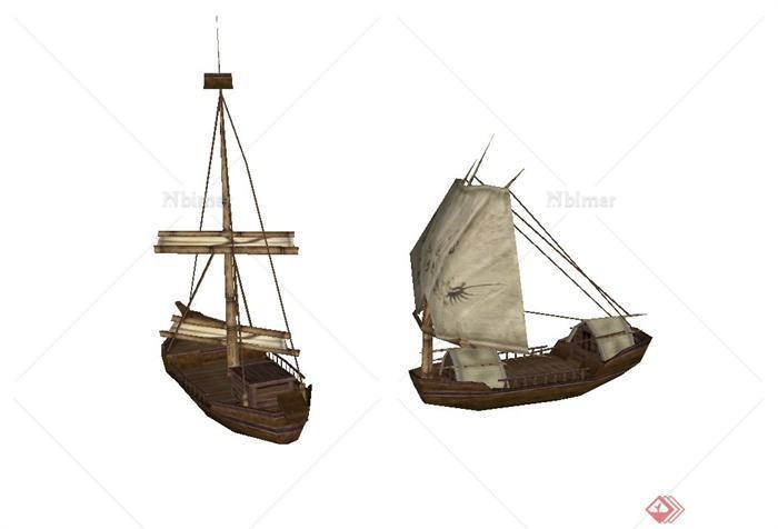 木帆船设计su模型