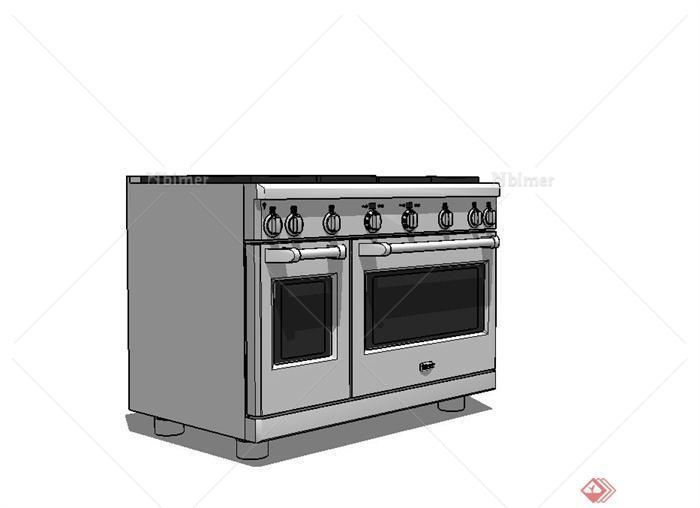 精致详细厨房烤箱电器设计su模型[原创]