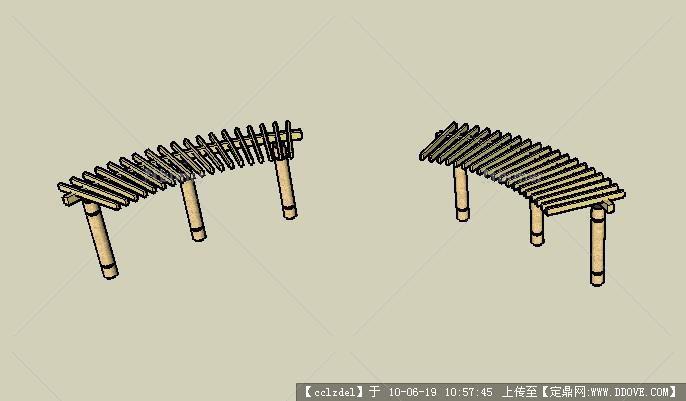 一些园林小品坐凳 花架SU模型