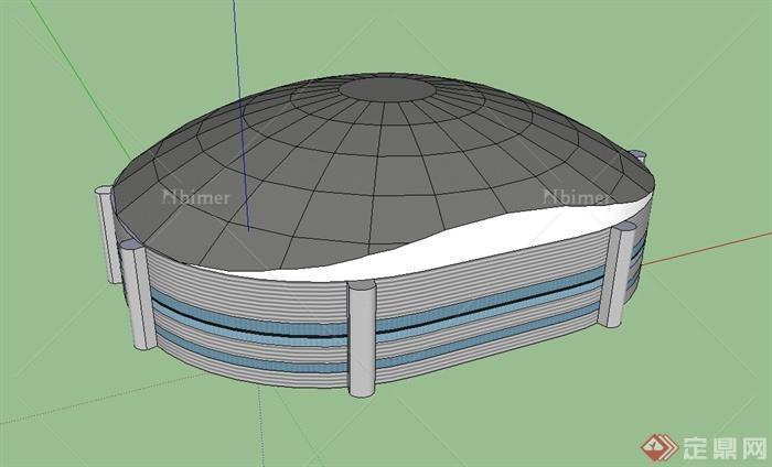 某现代风格国家体育场馆建筑设计su模型[原创]