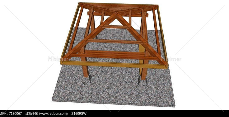 木框架亭子模型