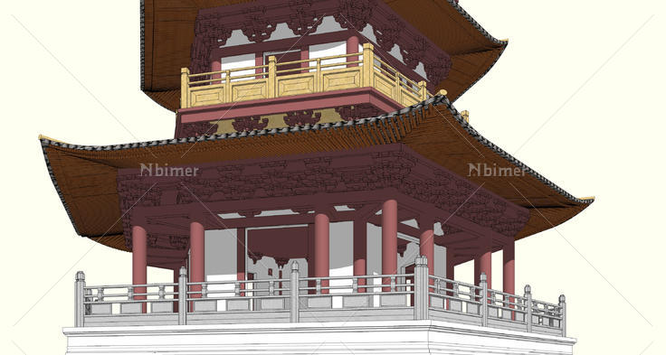 中式风格古建筑宝塔单体设计方案