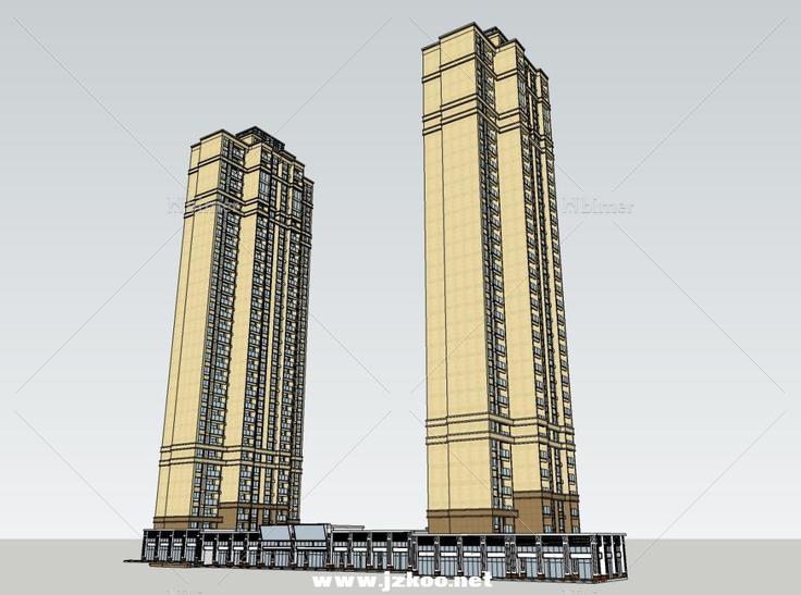 「vip」 沿街商业建筑模型