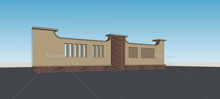 围墙护栏(81623)su模型下载