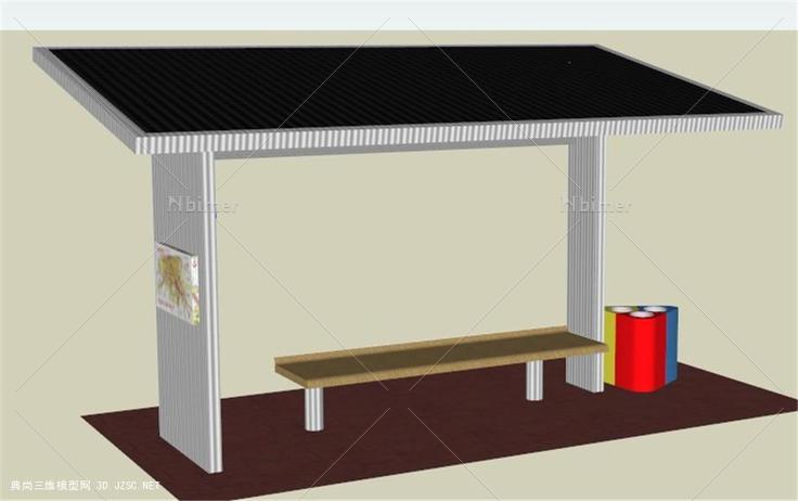 公交站台6su模型