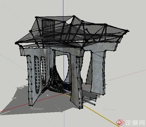 园林景观之凉亭设计su模型