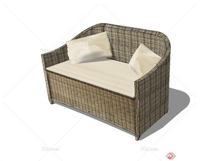 某现代风格详细休闲沙发椅设计SU模型[原创]
