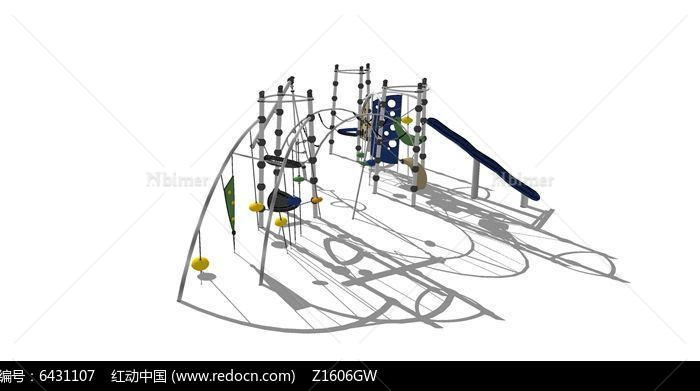 户外锻炼设施su模型