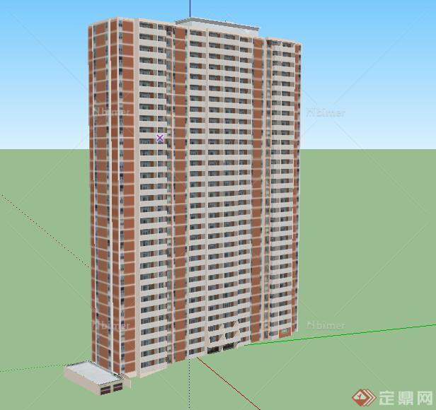 某室外高层居住建筑楼房设计SU模型