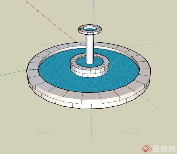 某主题广场大型喷泉设计SU模型