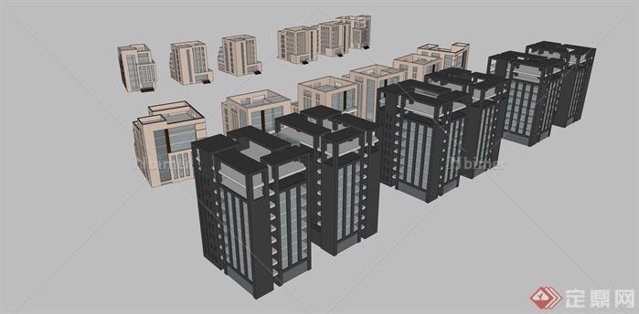 某空间多样化产业园研究中心建筑设计SU模型（带