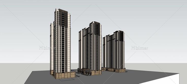 新古典风格商业住宅楼(75754)su模型下载