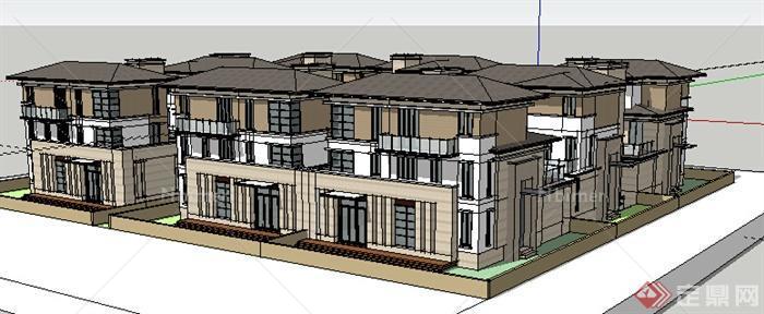 某地新古典住宅建筑设计方案SU模型