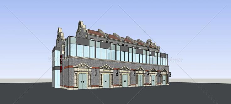 民国风格商业楼(75567)su模型下载