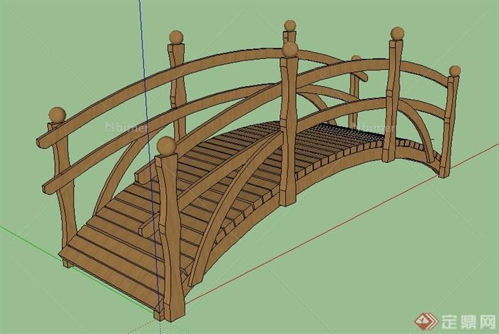 某园林景观节点花园景桥SU模型
