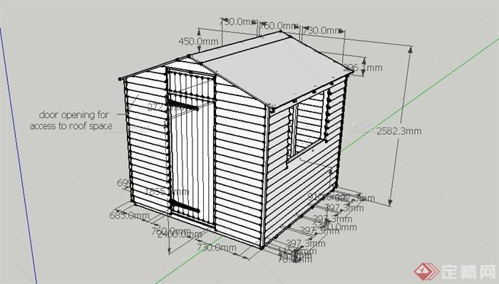 一间小木屋建筑设计SU模型