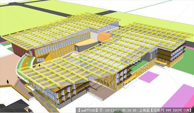 图书馆建筑精细SU设计模型