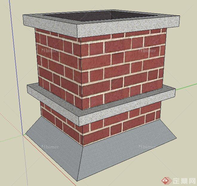 现代风格烟囱su模型