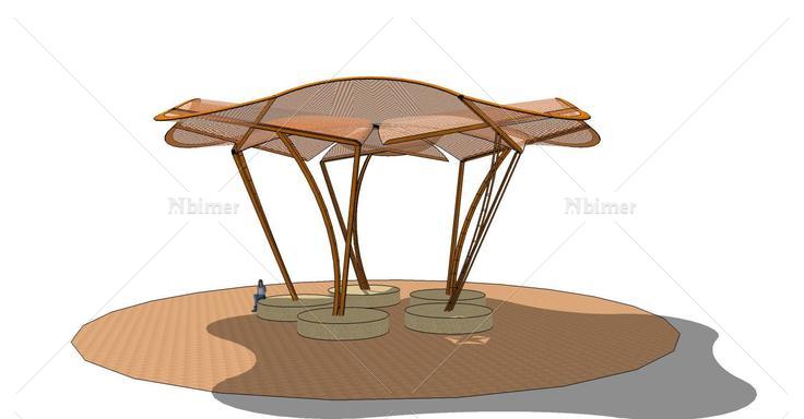 景观廊架精模31(106650)su模型下载