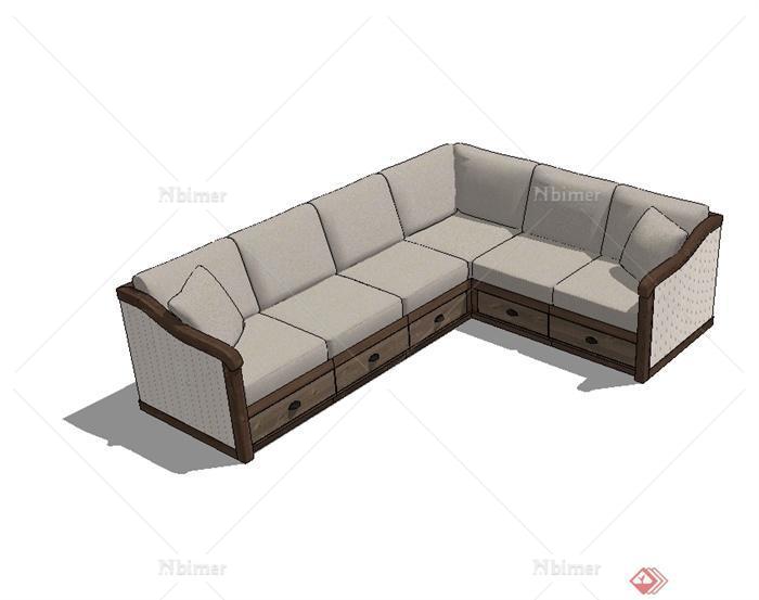 某室内客厅沙发设计su模型[原创]