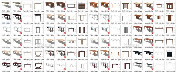 长方形餐桌【56个】【ROCKY】(145870)su模型下载