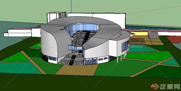 某现代博物馆建筑设计方案SU模型2