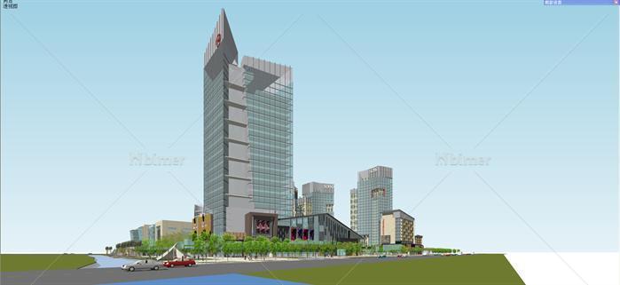 某现代国际商业购物城综合体建筑设计方案SU模型