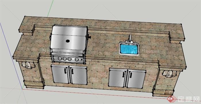 某欧式灶台设计SU模型