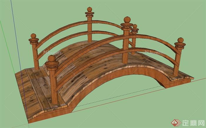园林景观节点木桥拱桥设计SU模型