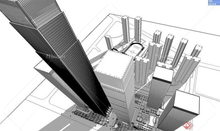 某超高层大型城市商业综合体建筑设计su模型
