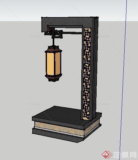 中式景观吊灯设计su模型