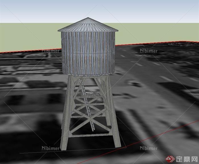 现代某水塔建筑设计SU模型