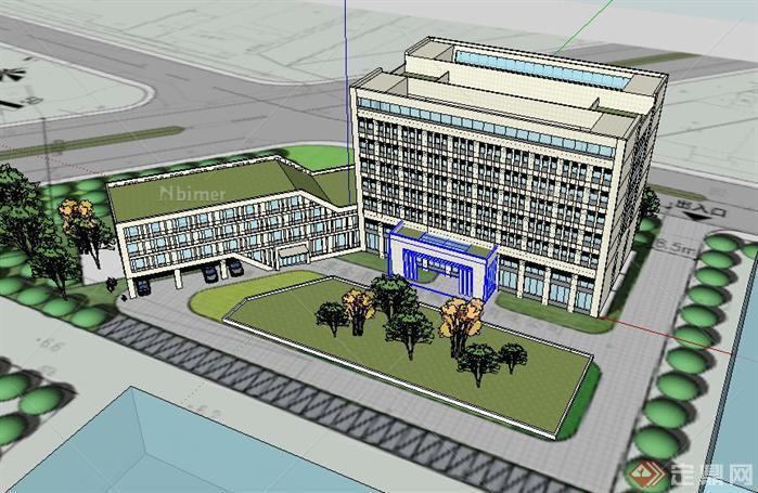 某公司总部办公大楼建筑方案SU精致设计模型