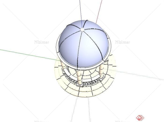 欧式风格庭院凉亭设计su模型[原创]