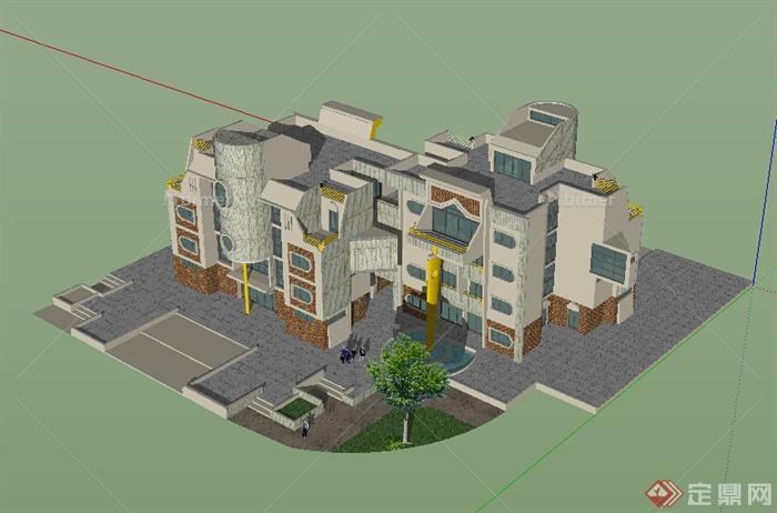 某地区一居住区住宅建筑设计SU模型