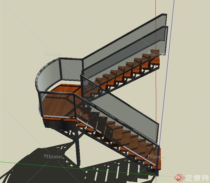 某建筑节点楼梯设计SU模型