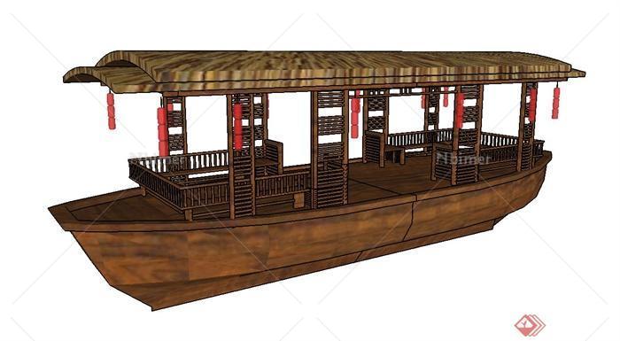 某古典中式船设计SU模型