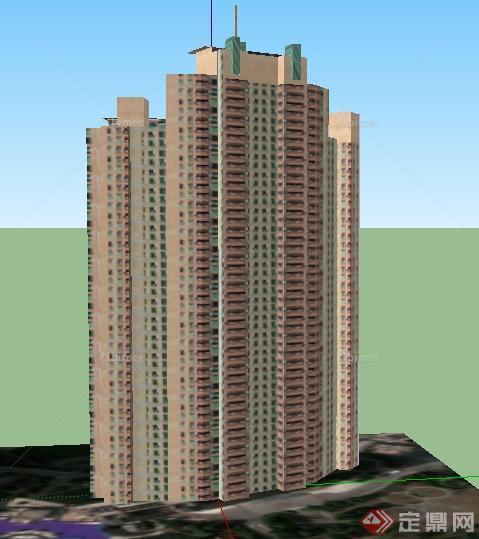 某现代高层住宅居住建筑设计SU模型