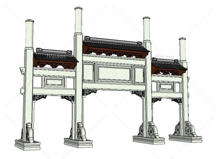 古建-牌坊模型  ,蛮精致的一个~