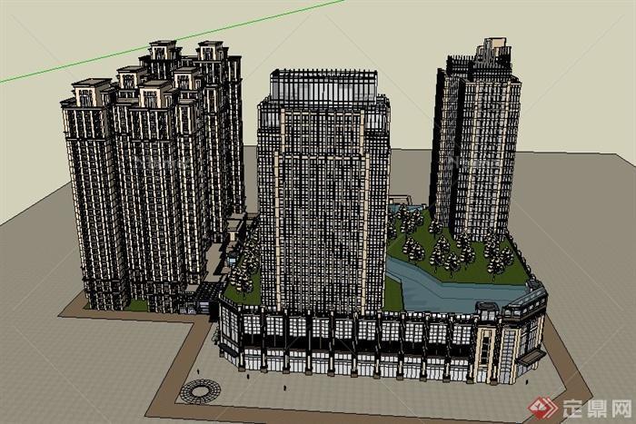 某住宅底商建筑设计设计SU模型