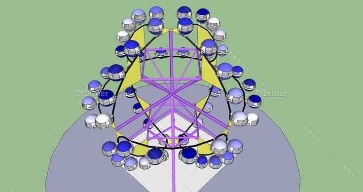 儿童娱乐摩天轮精模(111393)su模型下载