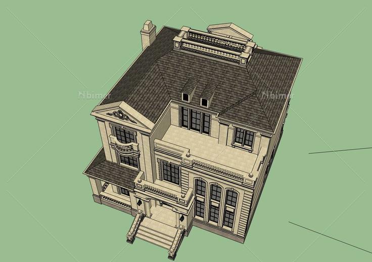 法式类独栋(103286)su模型下载