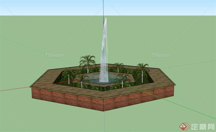 某景观喷泉设计SU模型